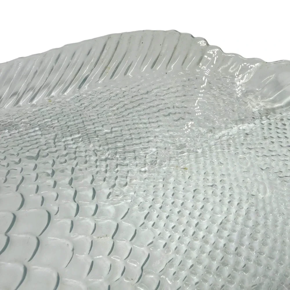 Pasabahce Marine Crystal Clear Glass‎ Fish Shaped Plate Vintage Decor 1980s